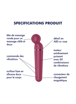 Vibromasseur wand rouge USB 60 vibrations Planet Wand-er Satisfyer - CC597844